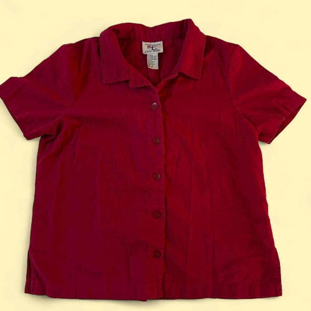 Vintage 90s Red Button Up Top